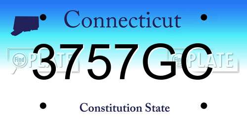 3757GC Connecticut License Plate