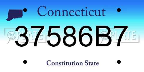 37586B7 Connecticut License Plate