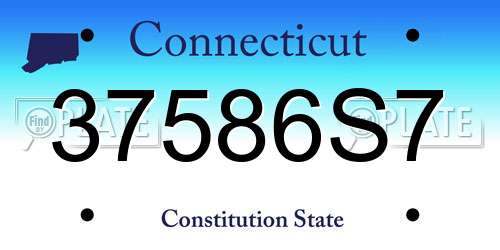 37586S7 Connecticut License Plate