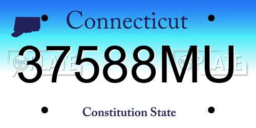 37588MU Connecticut License Plate