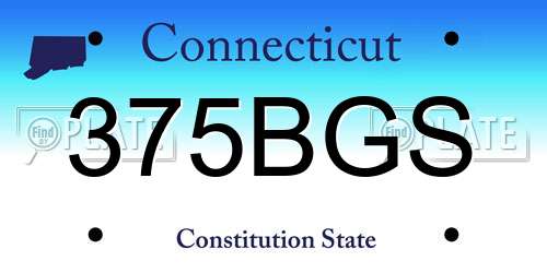 375BGS Connecticut License Plate