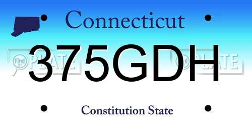 375GDH Connecticut License Plate