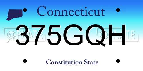 375GQH Connecticut License Plate