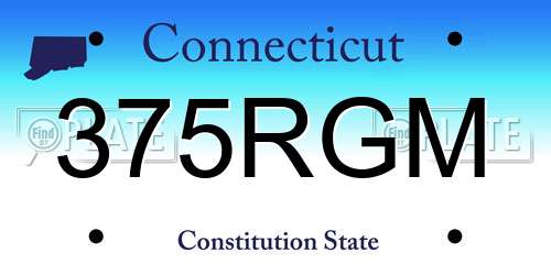 375RGM Connecticut License Plate