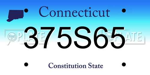 375S65 Connecticut License Plate