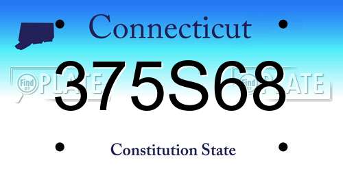 375S68 Connecticut License Plate