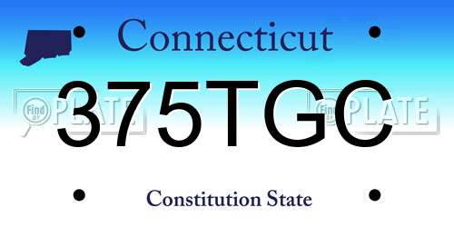375TGC Connecticut License Plate