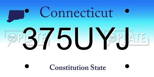 375UYJ Connecticut License Plate