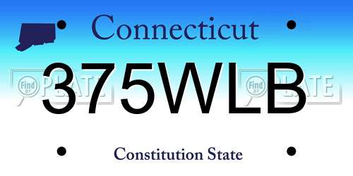 375WLB Connecticut License Plate