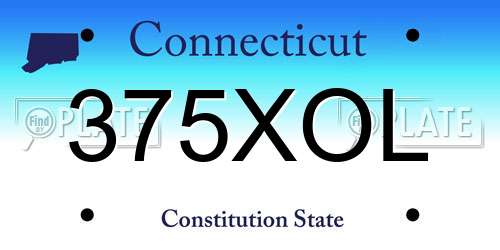 375XOL Connecticut License Plate
