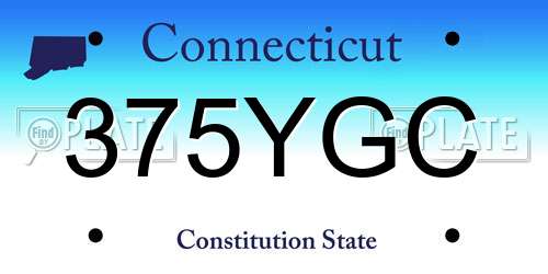 375YGC Connecticut License Plate