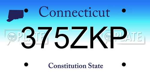 375ZKP Connecticut License Plate