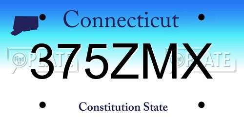 375ZMX Connecticut License Plate