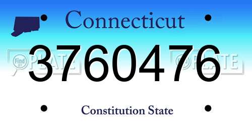 3760476 Connecticut License Plate