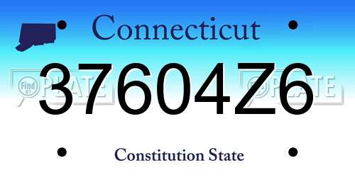 37604Z6 Connecticut License Plate