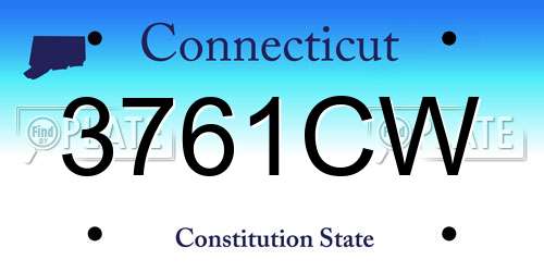 3761CW Connecticut License Plate