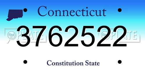 3762522 Connecticut License Plate