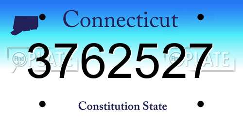 3762527 Connecticut License Plate