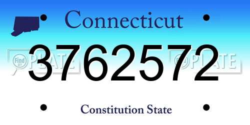 3762572 Connecticut License Plate