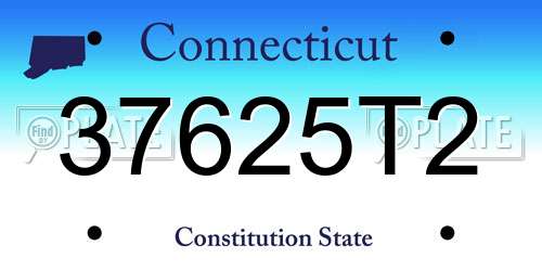 37625T2 Connecticut License Plate