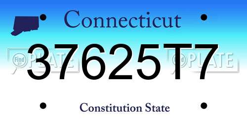 37625T7 Connecticut License Plate