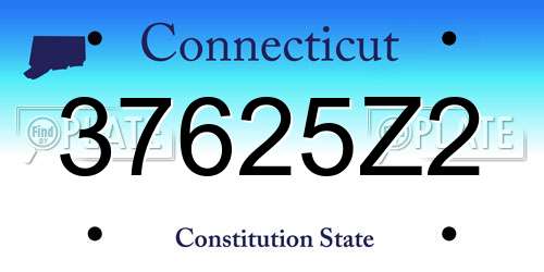 37625Z2 Connecticut License Plate