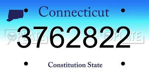 3762822 Connecticut License Plate