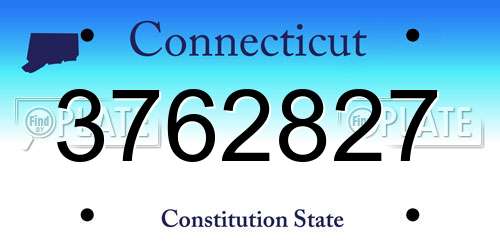 3762827 Connecticut License Plate
