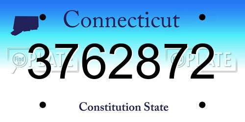 3762872 Connecticut License Plate