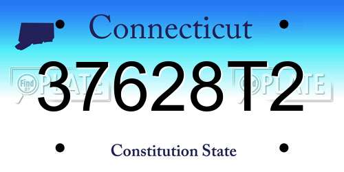 37628T2 Connecticut License Plate