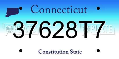 37628T7 Connecticut License Plate