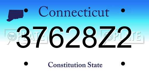 37628Z2 Connecticut License Plate