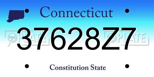 37628Z7 Connecticut License Plate