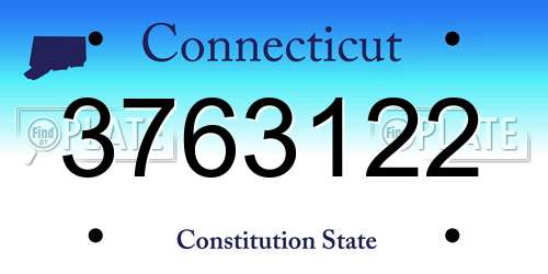 3763122 Connecticut License Plate