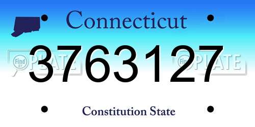 3763127 Connecticut License Plate