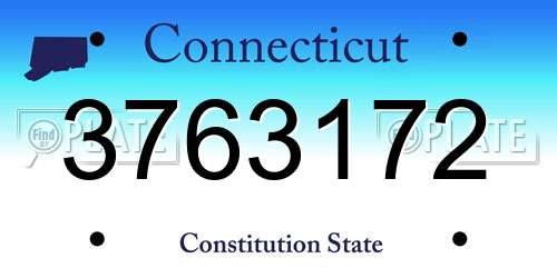3763172 Connecticut License Plate
