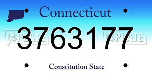 3763177 Connecticut License Plate