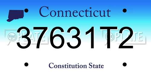 37631T2 Connecticut License Plate