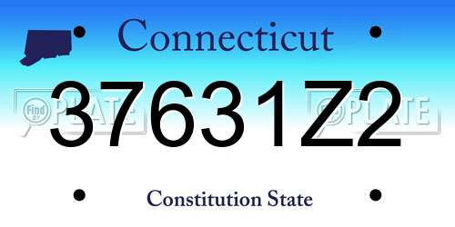 37631Z2 Connecticut License Plate