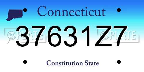 37631Z7 Connecticut License Plate