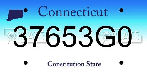 37653G0 Connecticut License Plate