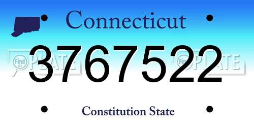 3767522 Connecticut License Plate