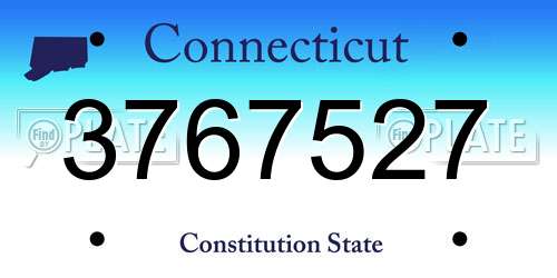 3767527 Connecticut License Plate
