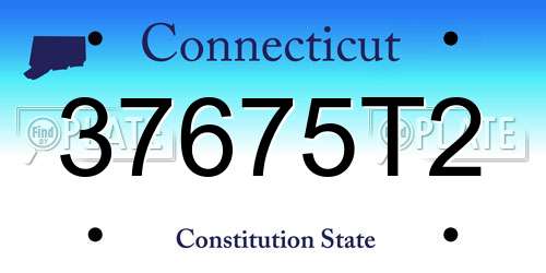 37675T2 Connecticut License Plate