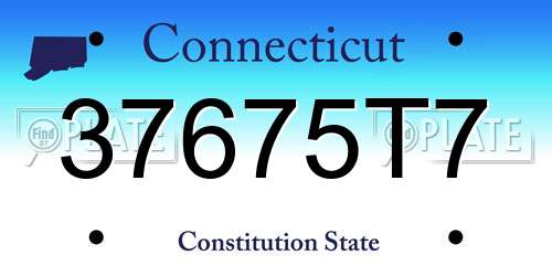 37675T7 Connecticut License Plate