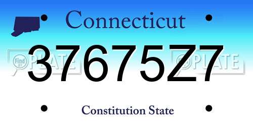 37675Z7 Connecticut License Plate