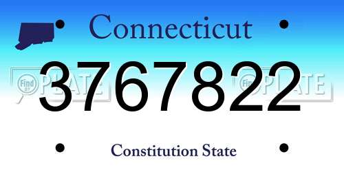 3767822 Connecticut License Plate