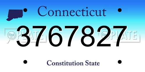 3767827 Connecticut License Plate