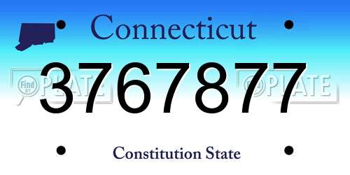 3767877 Connecticut License Plate