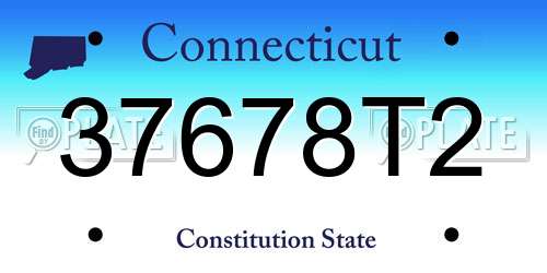 37678T2 Connecticut License Plate